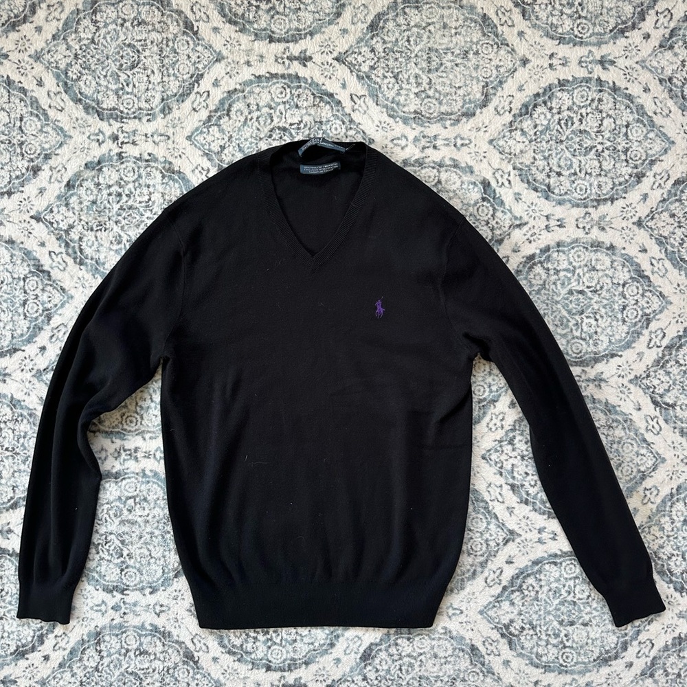 Ralph Lauren Small Men's Black V-Neck Sweater